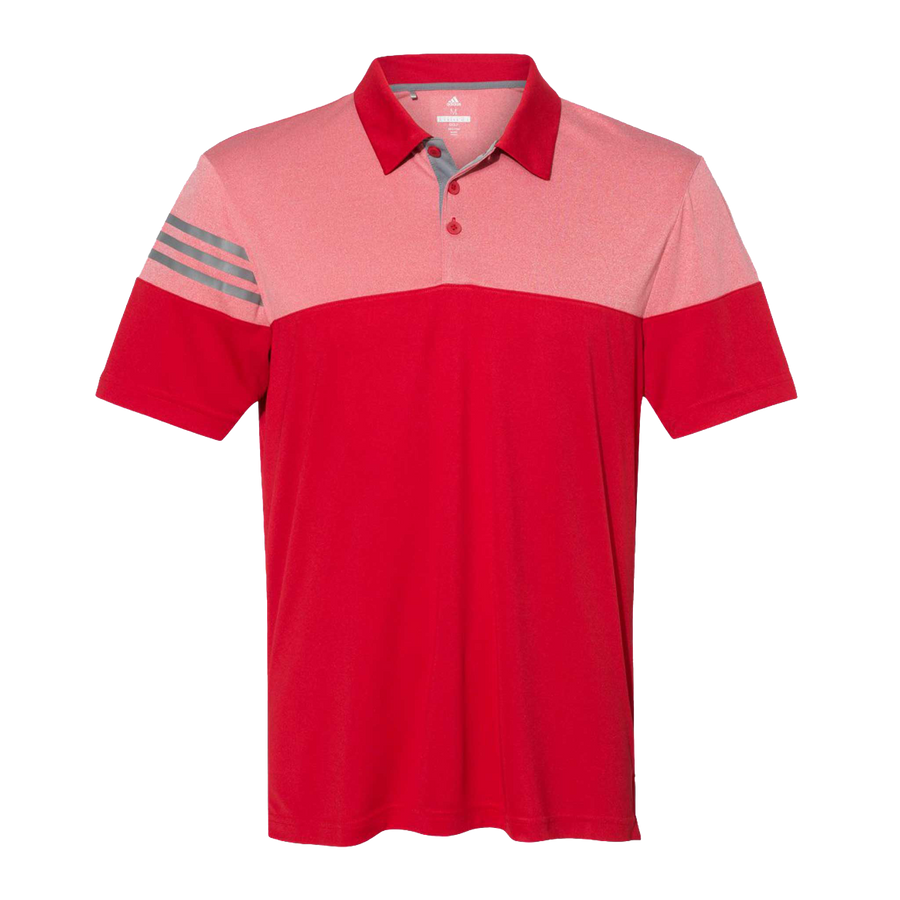 Heather Block 3 Stripe Polo